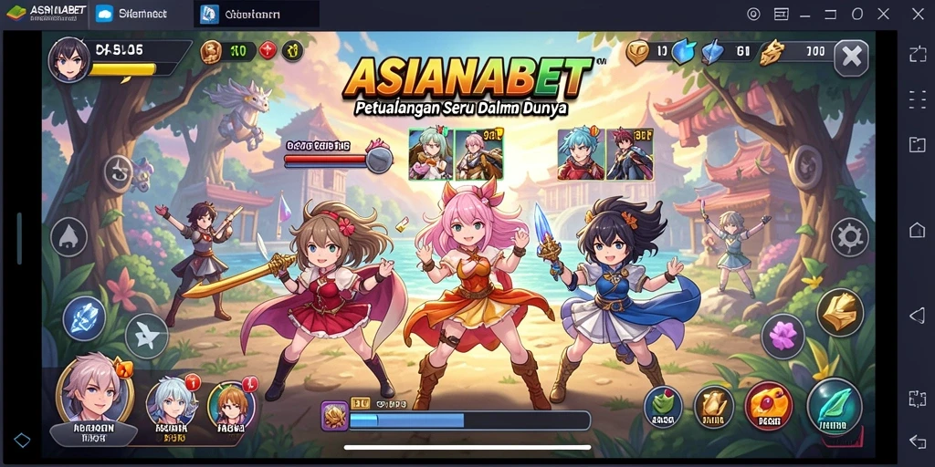 Screenshot gameplay ASIANABET menampilkan aksi karakter anime yang seru.