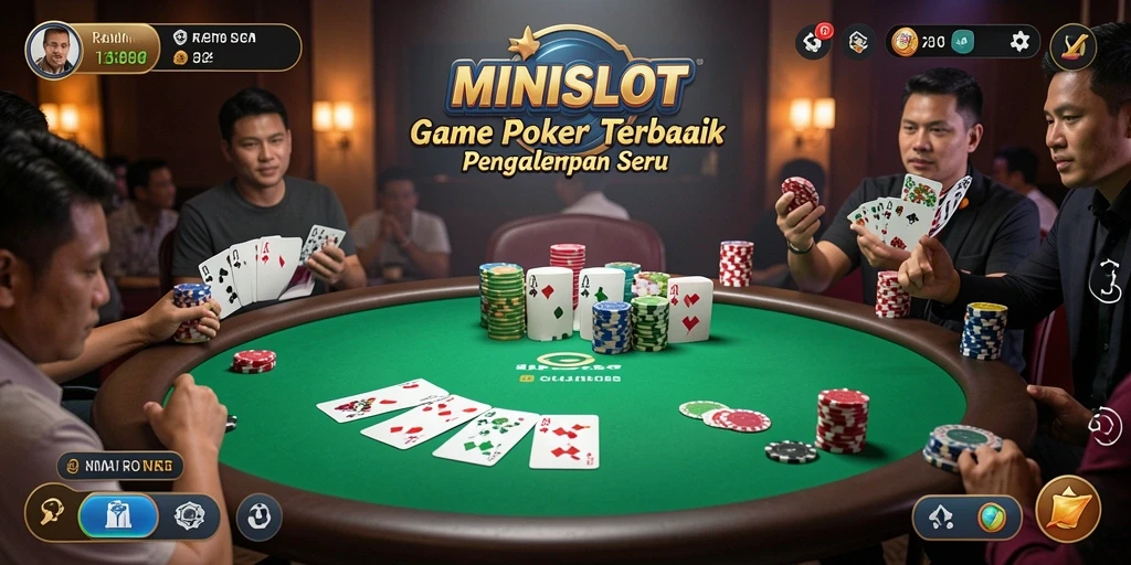 Tampilan gameplay poker yang seru dan mendebarkan di MINISLOT.